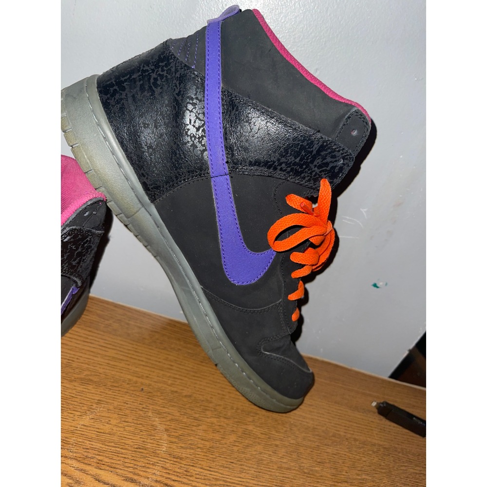 Nike Dunk‎ High Godzilla Size 13 Mens 2012 Black Purple Orange 317982-053 - Picture 10 of 16